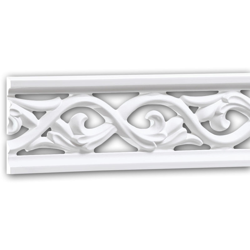 Profhome Decor - Panel Moulding 151364 Profhome Dado Rail Decorative Moulding Frieze Moulding Rococo Baroque style white 2 m