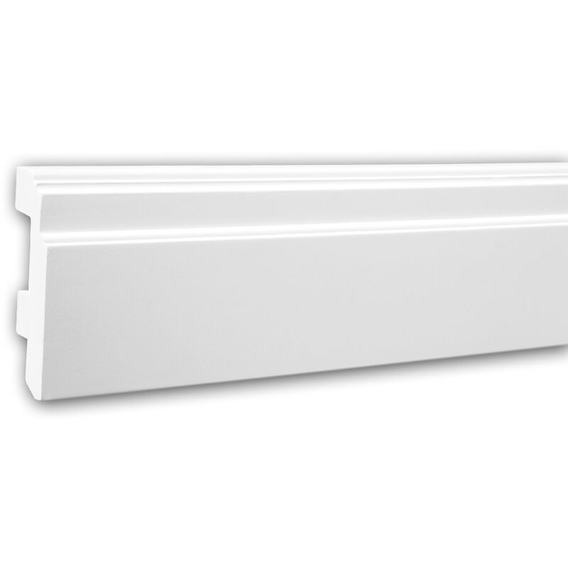 Profhome Decor - Skirting 153101F Profhome Flexible Moulding Base Moulding Baseboard Decorative Moulding contemporary design white 2 m