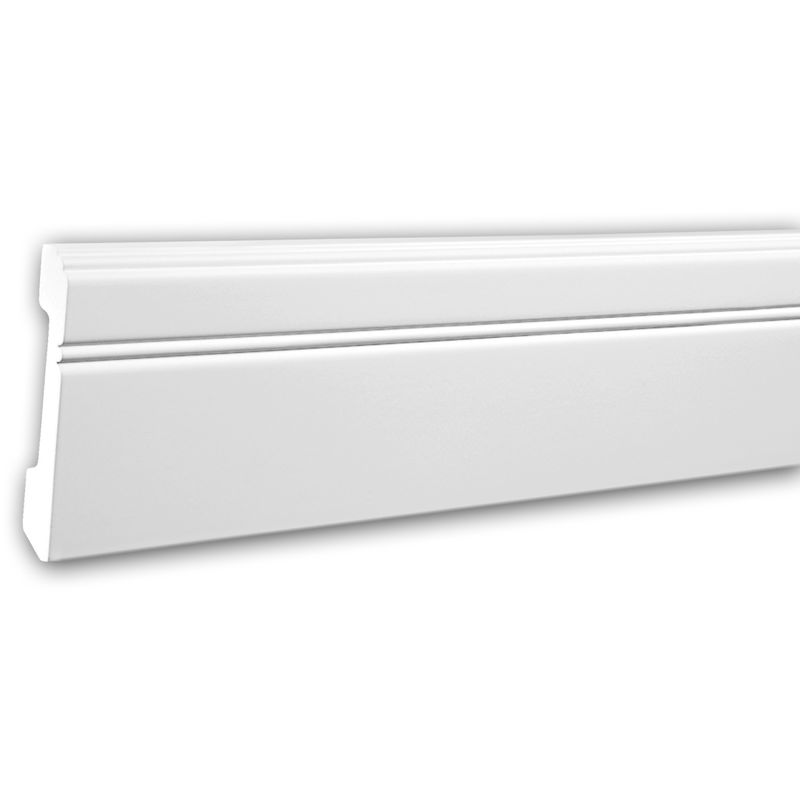 Profhome Decor - Skirting 153103 Profhome Base Moulding Baseboard Decorative Moulding Skirting Board Neo-Classicism style white 2 m