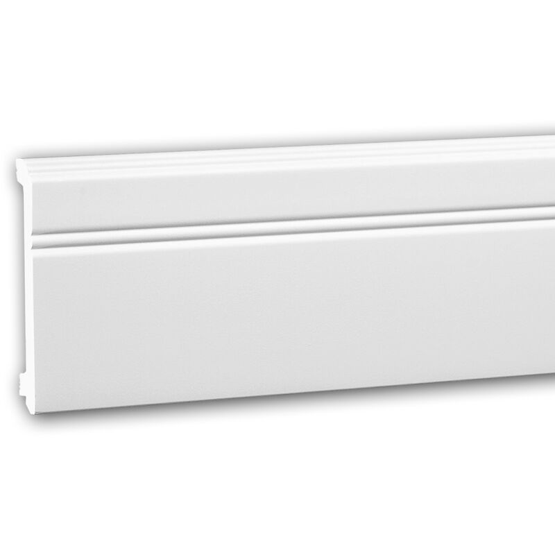 Profhome Decor - Skirting 653103 Profhome Base Moulding Baseboard Decorative Moulding Skirting Board Neo-Classicism style white 2 m