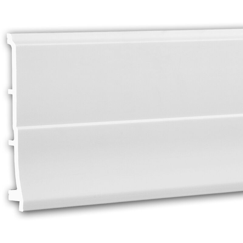 Profhome Decor - Skirting 653105 Profhome Base Moulding Baseboard Decorative Moulding Skirting Board contemporary design white 2 m