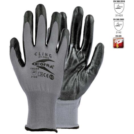 Profi Arbeitshandschuhe aus Nitril grau/schwarz 9 (L)