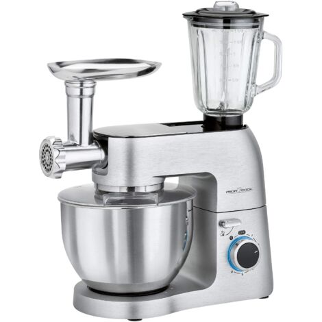 Profi Cook PC-KM 1189 - Robot pasticceria multifunzione - 3 in 1 - Impasta - Trita - 1500 Watt - Colore Argento