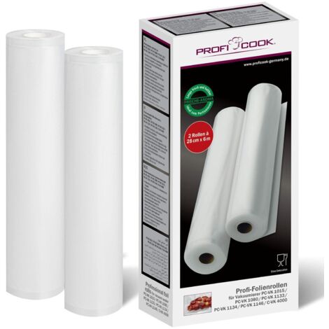 Profi Cook Proficook VK1015ROLL-Rotolo per Macchina sottovuoto, 28 x 60 cm, Nero