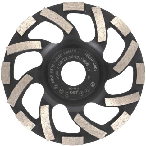 BEIJIYI Profi-Diamantscheibe Schleifmittel 125 mm x 22,2 mm Schleifteller Estrich, Asphalt, Putz, abrasive Baustoffe