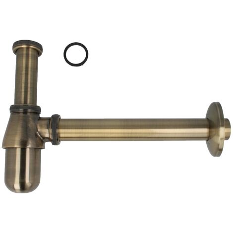 PROFI Flaschen-Geruchsverschluss Siphon extra lang - Messing bronziert