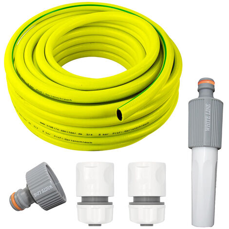 Profi Gartenschlauch Set 1/2 Zoll 25m mit Armaturen Klick-Stecksystem