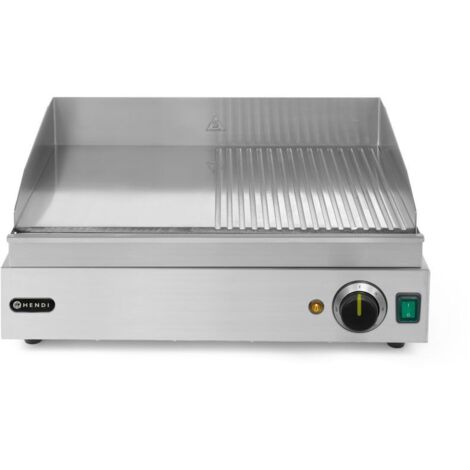 Profi Line Grillheizplatte mit glatten Rillen für Dauerbetrieb 2400W - Hendi 203156