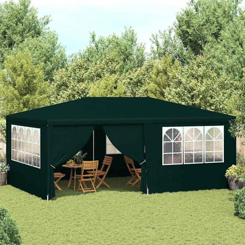 Profi-partyzelt Mit Seitenwänden 4×6 M Grün 90 G/m² - Vidaxl