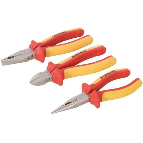 Profi VDE Zangen Set 3-tlg. Spitzzange Seitenschneider Kombizange