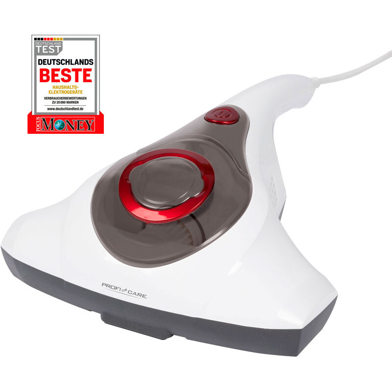 

Proficare Aspirador Antiácaros UV, Aspira Ácaros y Alérgenos, Aspiradora de Mano, Succión, Esterilización, Vibración 300W Blanco/Gris