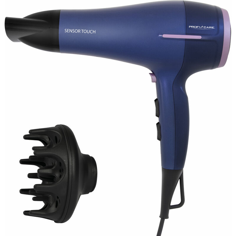 

Secador de Pelo Profesional Iónico, Sensor Táctil, 3 Niveles Temperatura / 2 Velocidad, Difusor 2200W Azul - Proficare