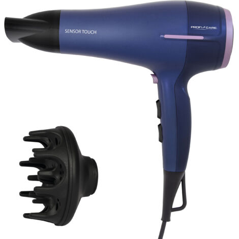 Proficare HTD 3030 Secador de Pelo Profesional Iónico, Sensor Táctil, 3 Niveles Temperatura / 2 Velocidad, Difusor 2200W Azul