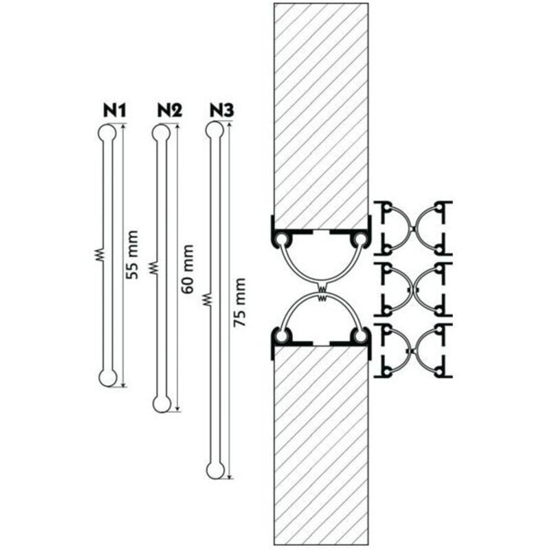 Profil alu pour fixation de joint de porte battante à visser 450160 - ellen