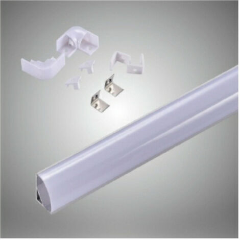Profil Aluminium 2 M Couverture Angulaire Mate Pour Bandes Led Al-04