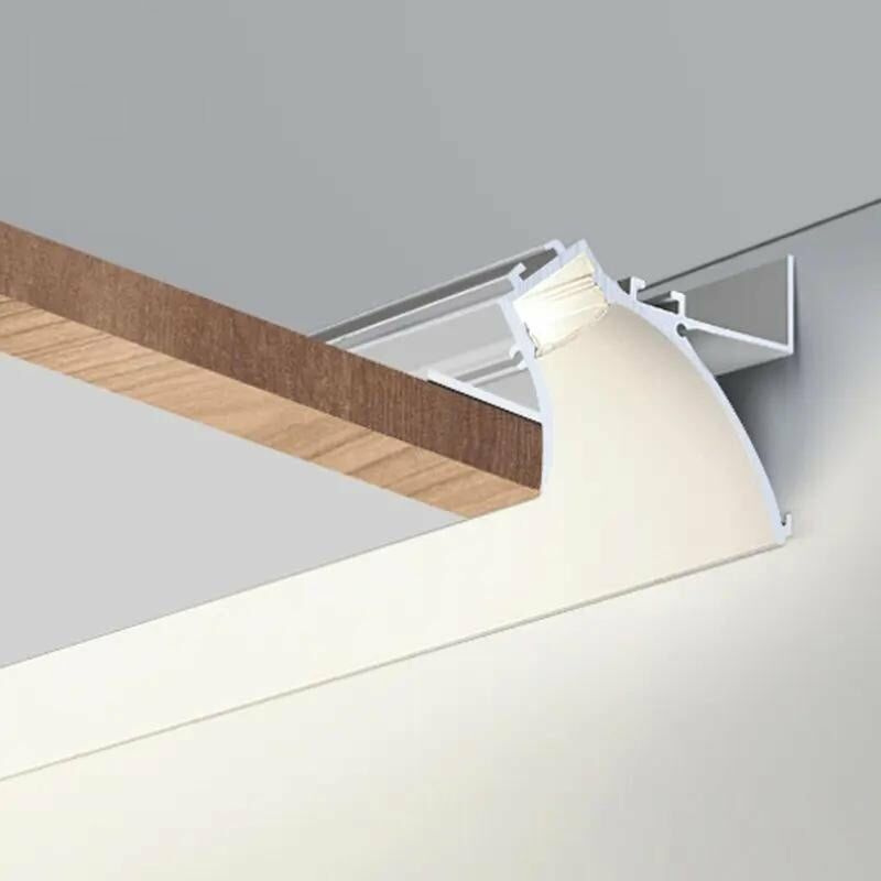 Silumen - Profilé Aluminium Blanc 2m pour Ruban led Double pour Faux-Plafond