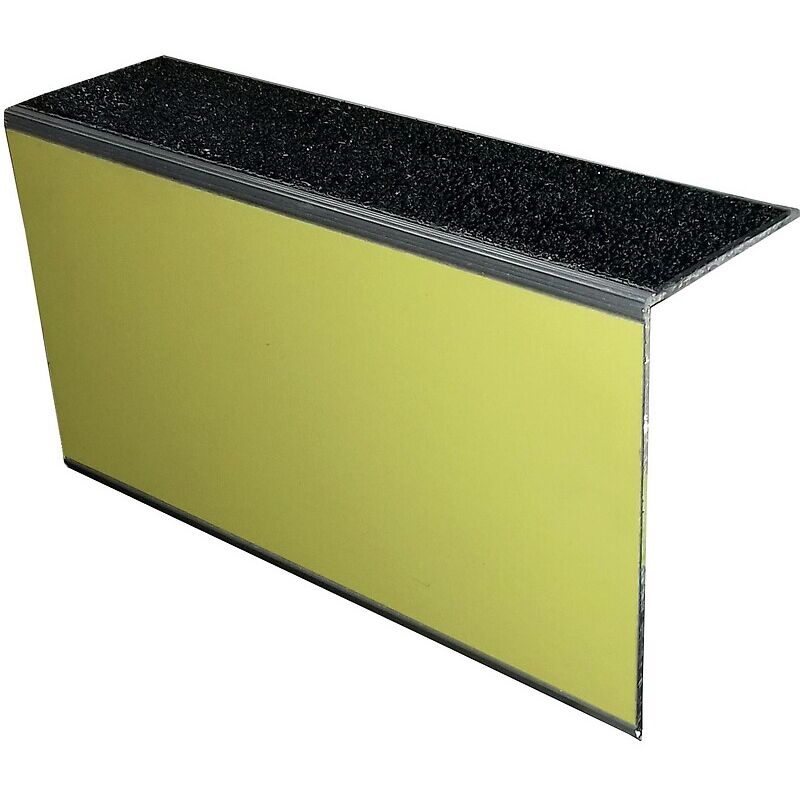 Profil aluminium de repérage auto-adhésif 3 en 1 - à visser - jaune/noir - longueur 3 m Wattelez