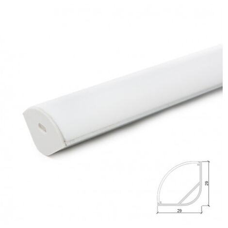 Profil Aluminium Für LED -Streifen Diffusor Milchig  LLE-ALP016R-O x 2M