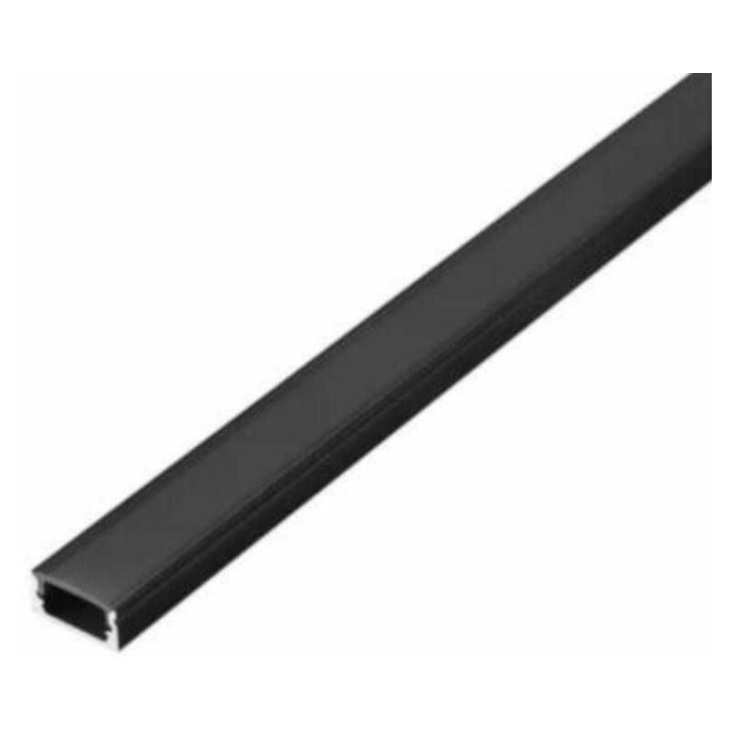 Silumen – Profilé aluminium noir large 2m – Cache opaque noir – Éclairage indirect pour rubans LED – Installation facile sur surfaces lisses