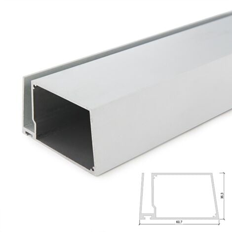 Profil Aluminium Pour Bande LED Étagères Verre Épaisseur 8Mm - Logement de Transformateur x 2M (SU-G004-2M)