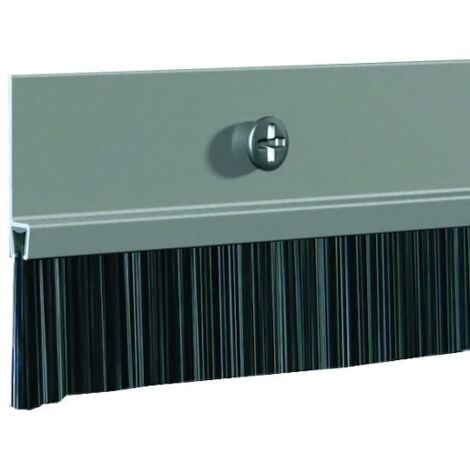 Profil brosse pour bas de porte pré-percé IBS - Hauteur de brosse : 13.5 mm - Hauteur de profil : 18 mm - Longueur du profil : 3000 mm - Finition : aluminium anodisé - ELLEN