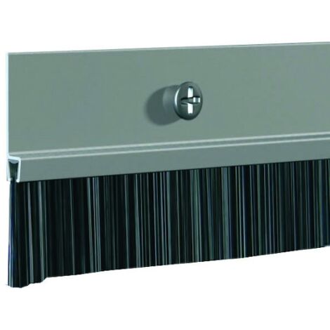 Profil brosse pour bas de porte pré-percé IBS - Hauteur de brosse : 21 mm - Hauteur de profil : 18 mm - Longueur du profil : 1000 mm - Finition : aluminium anodisé - ELLEN