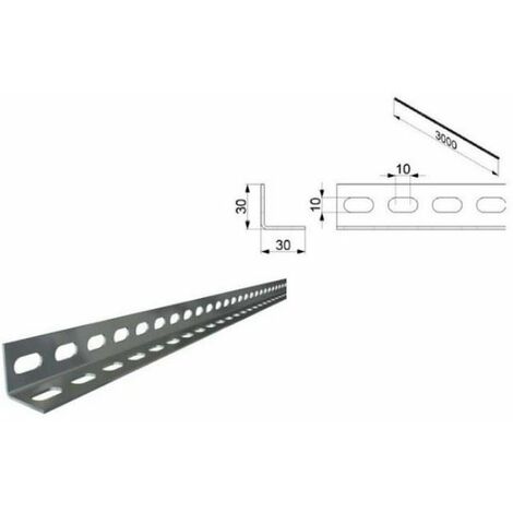 Profil cornière perforé 3000 mm 30x30x2 mm – Acier pour suspension de rails – Compatible systèmes standards – Renforcement structures légères – Doco