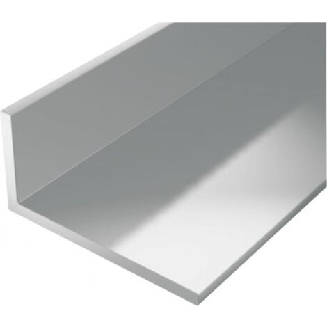 Profil d'angle aluminium anodisé 2000mm – Largeur 40mm – Forme inégale – Finition argent pour renforcement angles murs et meubles – Alberts
