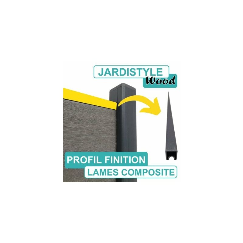 Cloture&jardin - Profil de Finition Aluminium pour Clôture Composite - Gris Anthracite (ral 7016)