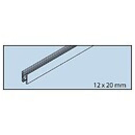 Profil de fixation du verre. en alu anodisé. à coller. hauteur 20mm x largeur 12mm longueur 2500 mm pour verre de 6 mm - HAWA SLIDING SOLUTIONS AG