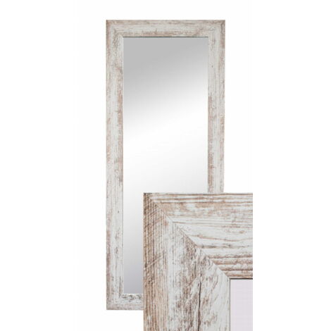 Profil de miroir 70/15, dimensions extérieures 50 x 120 cm, pin blanc Canyon