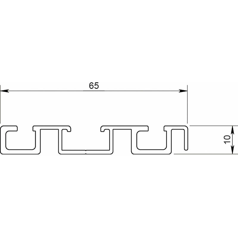 Seed - Profil de roulement bas - Décor : Noir - Longueur : 5100 mm - Matériau : Aluminium