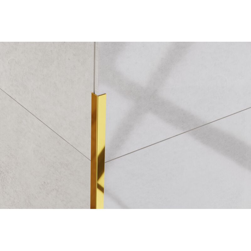 Profil décoratif L angulaire en acier inoxydable 1cm x 270cm - Or brillant