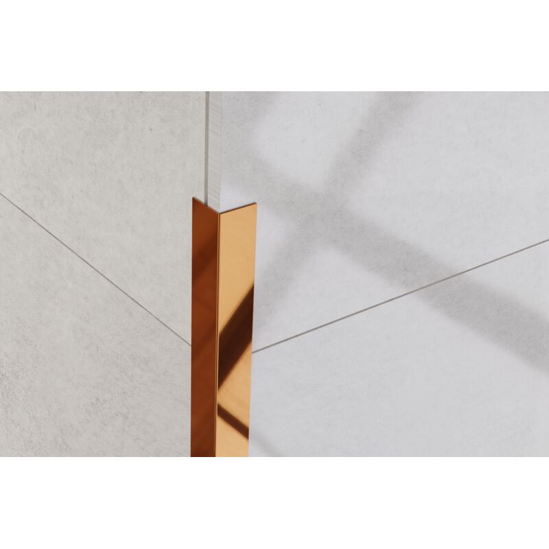Profil décoratif l angulaire en acier inoxydable 2cm x 244cm - Cuivre brillant