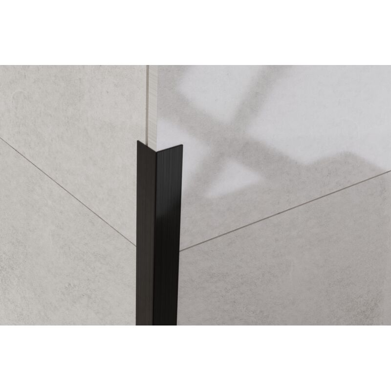 Profil décoratif l angulaire en acier inoxydable 2cm x 244cm - Noir satiné