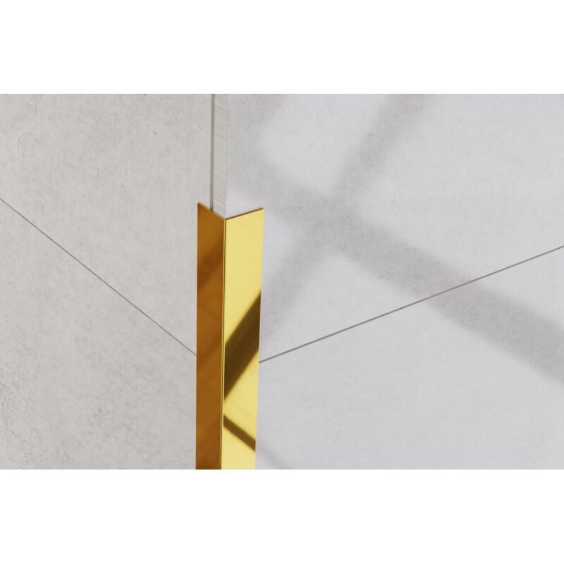 Profil décoratif l angulaire en acier inoxydable 2cm x 244cm - Or brillant