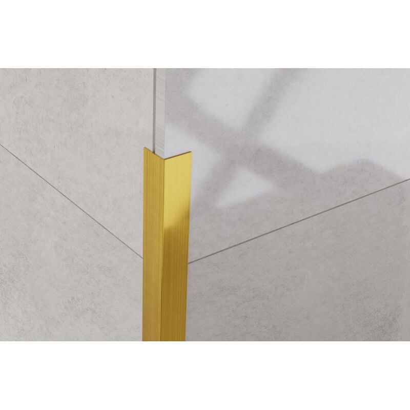 Profil décoratif l angulaire en acier inoxydable 2cm x 244cm - Or satiné