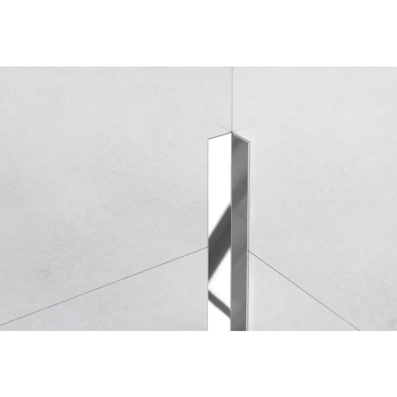 Profil décoratif Li coin intérieur en acier inoxydable 1cm x 244cm - Argent brillant