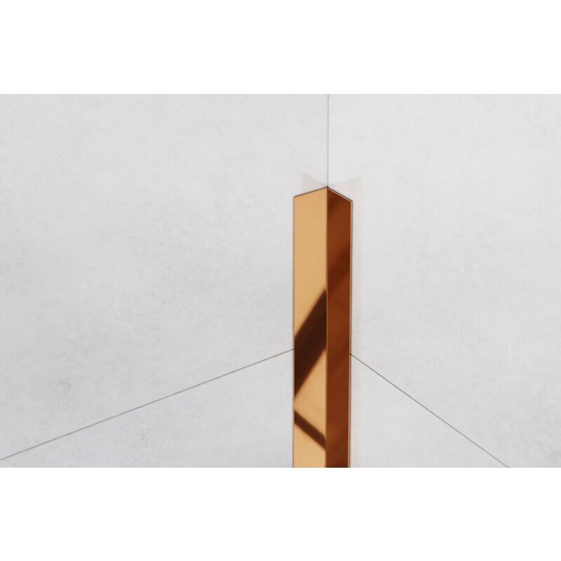 Profil décoratif Li coin intérieur en acier inoxydable 1cm x 244cm - Cuivre brillant