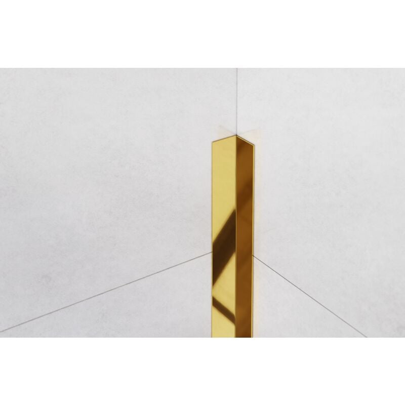 Profil décoratif Li coin intérieur en acier inoxydable 1cm x 244cm - Or brillant