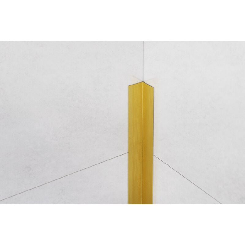 Profil décoratif Li coin intérieur en acier inoxydable 1cm x 244cm - Or satiné