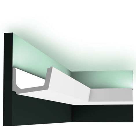 Orac – Profil éclairage indirect C357 – Moulure en polyuréthane pour éclairage minimaliste – Longueur 200 cm – Hauteur 7,5 cm – Profondeur 11 cm - L200xp11xH7