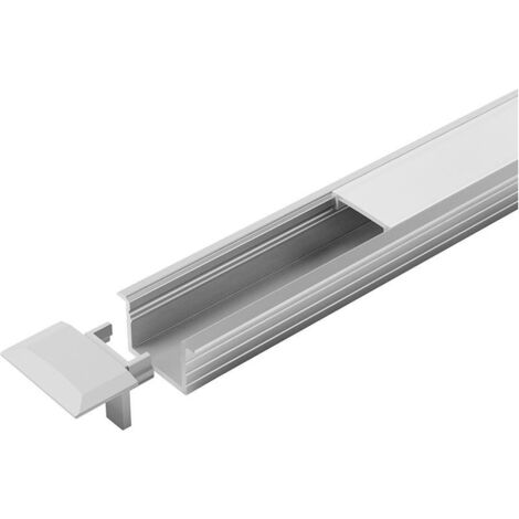 Profil encastré en aluminium B opal L 2000 mm, Profil