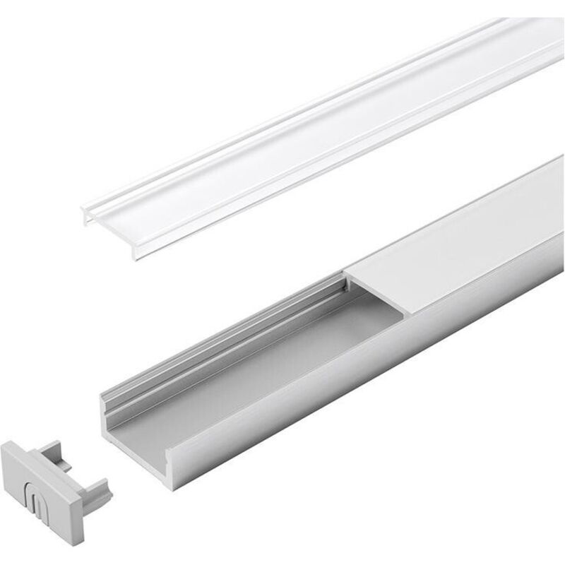 Hs Rowe - Profil encastré en aluminium d clair l 2000 mm, Profil