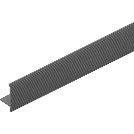 Profil frontal pour étagère - Décor : Anthracite - Hauteur : 43,5 mm - Longueur : 2000 mm - Matériau : Aluminium - Profondeur : 22,5 mm - MENAGE&CONFORT