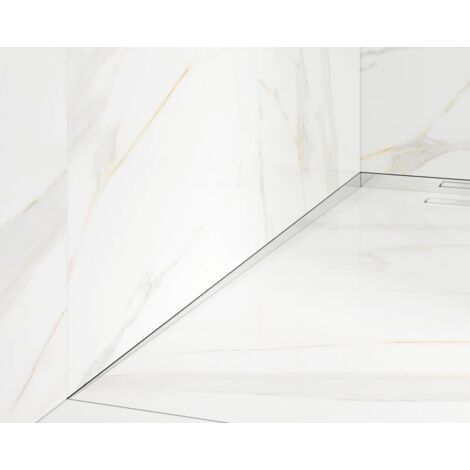Profil incliné sinisto latéral pour douche de sol argent brillant - 4 x 180cm