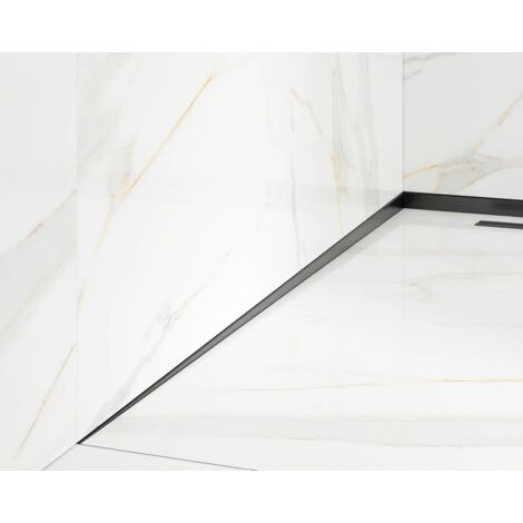 Profil incliné sinisto latéral pour douche de sol Noir brillant - 3 x 120cm