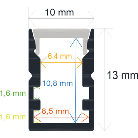 Profil Led Surface 10x13mm Opal 2m 161013