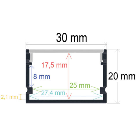 Profil Led Surface 30x20mm Opal 2m 163021