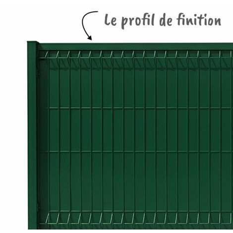 Aluhome – Profil pour grillage rigide 2 x 1,25 m – Aluminium RAL 6005 – Finition lames d'occultation – Pose rapide et esthétique - RAL6005
